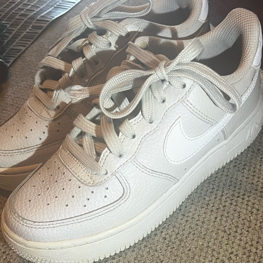 Boy. Nike  forces size 3.5 color grey and white. Smoke free home